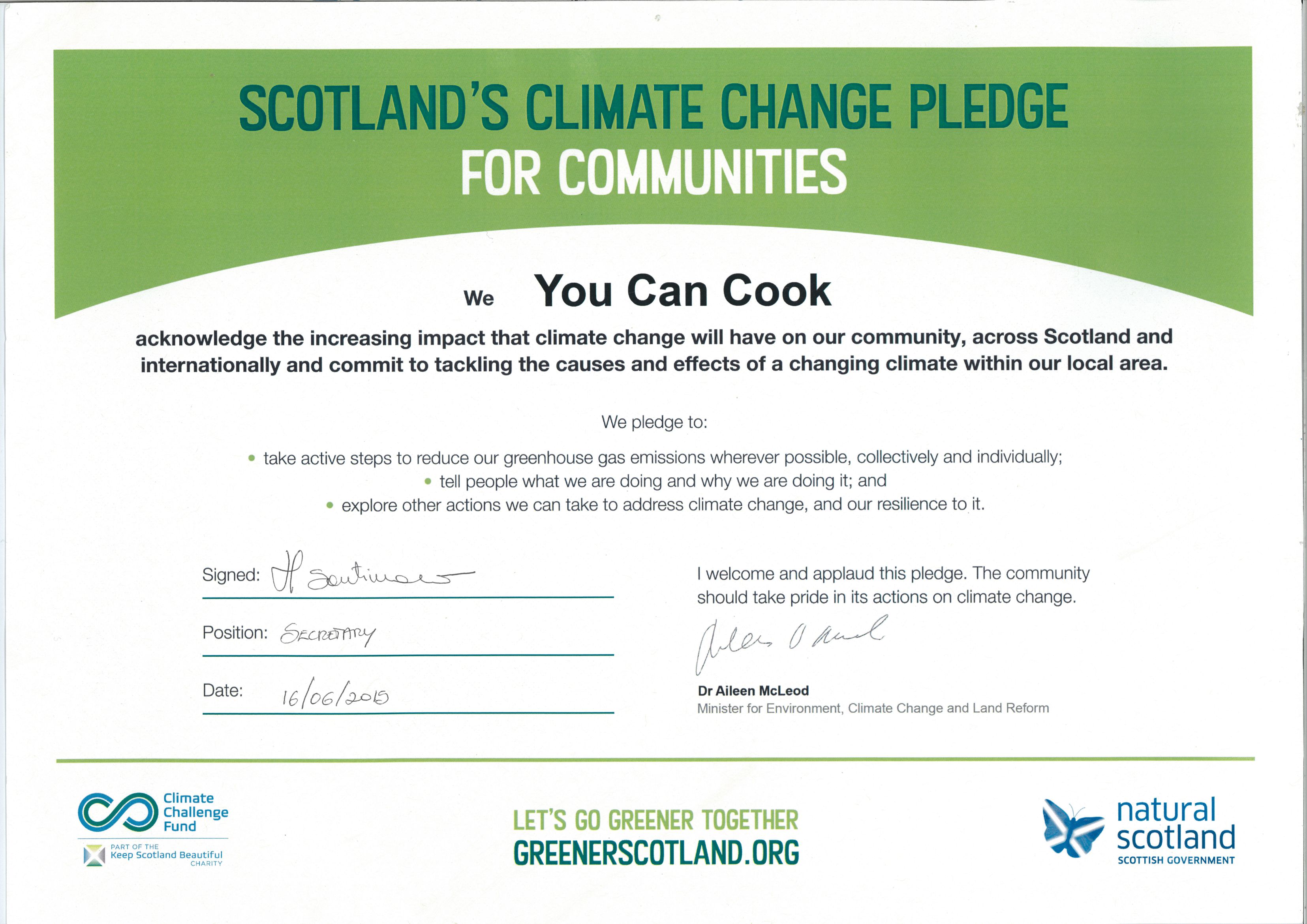 Press Clipping: Climate Change Pledge 2015