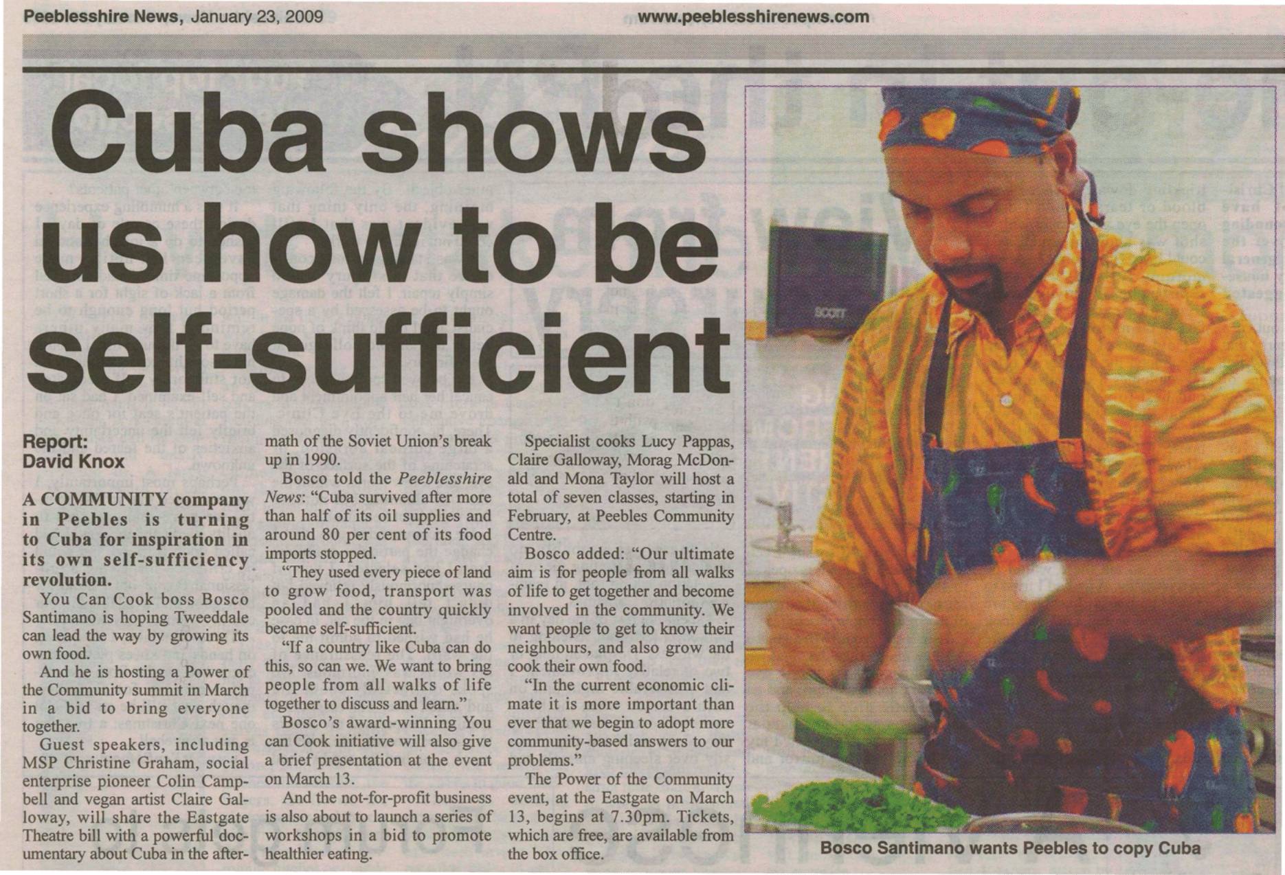 Press Clipping: Cuba shows us how to be self-sufficient
