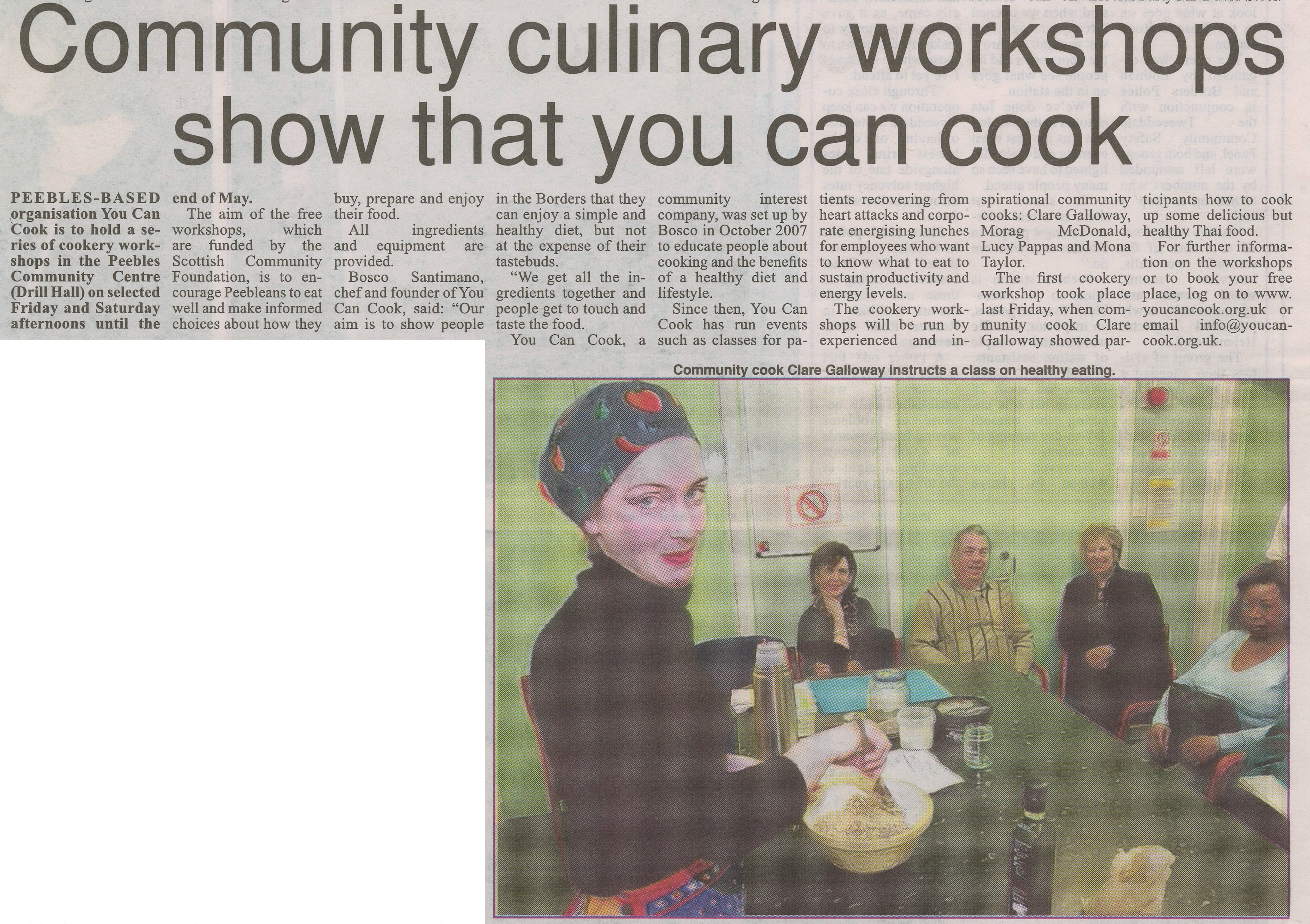 Press Clipping: Community culinary workshops show that you can cook