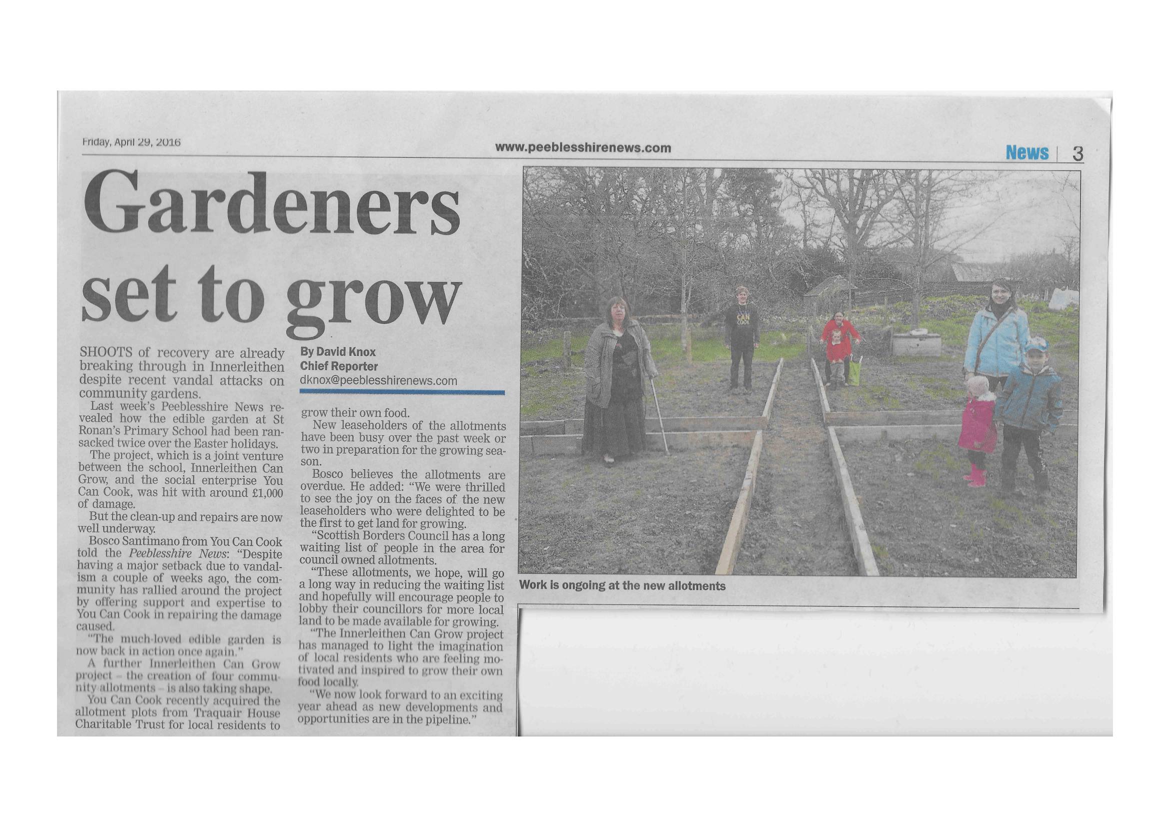 Press Clipping: Gardeners set to grow