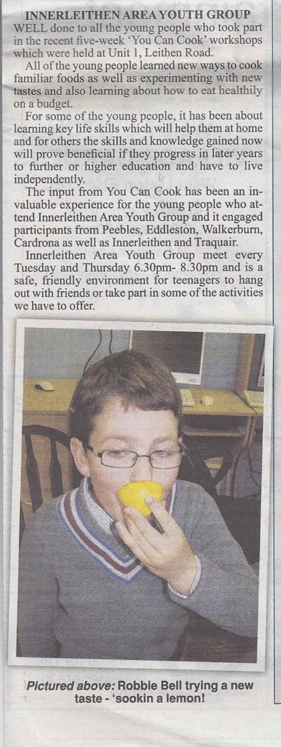 Press Clipping: Innerleithen area youth group