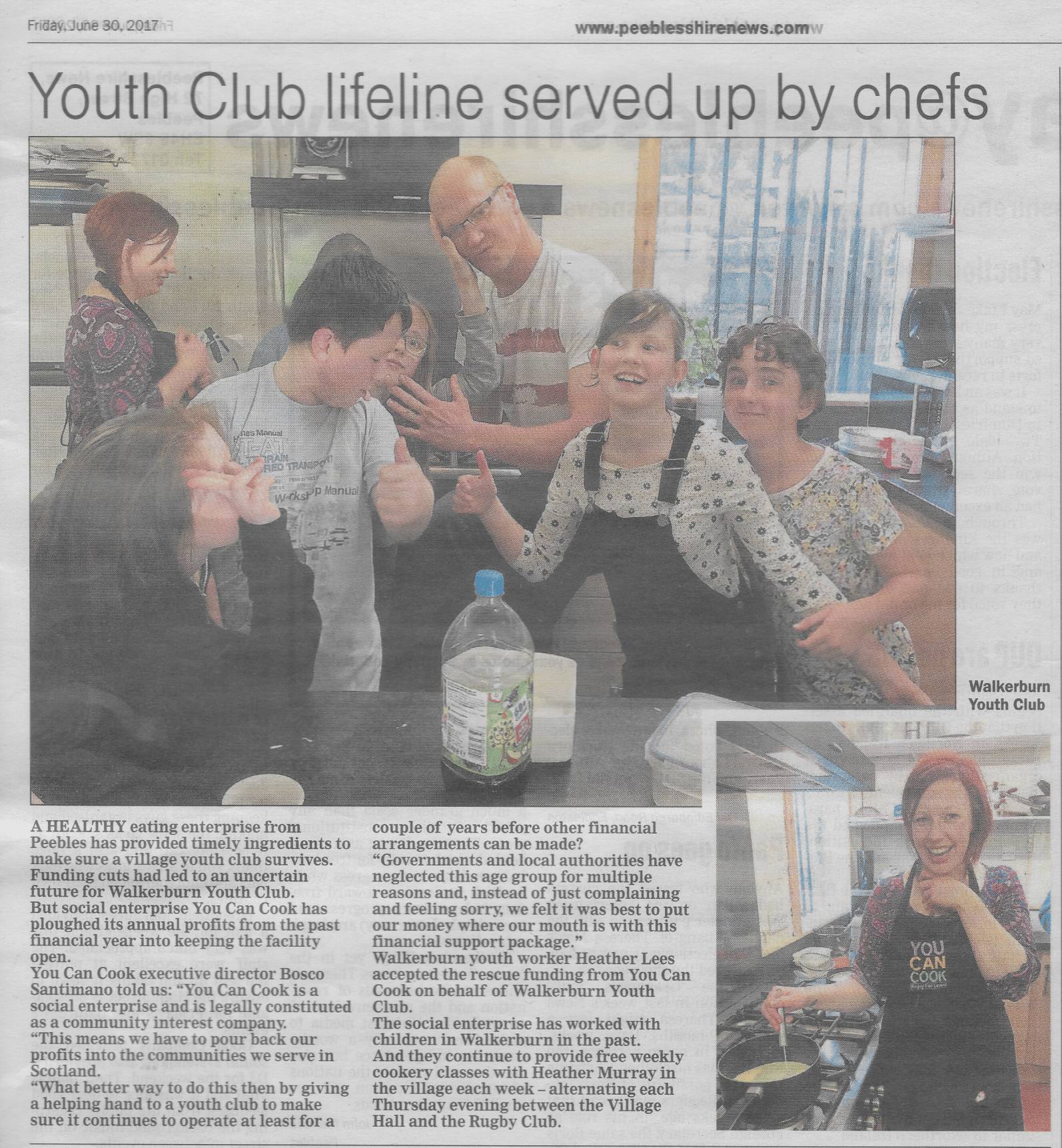 Press Clipping: Youth club lifeline served up by chefs