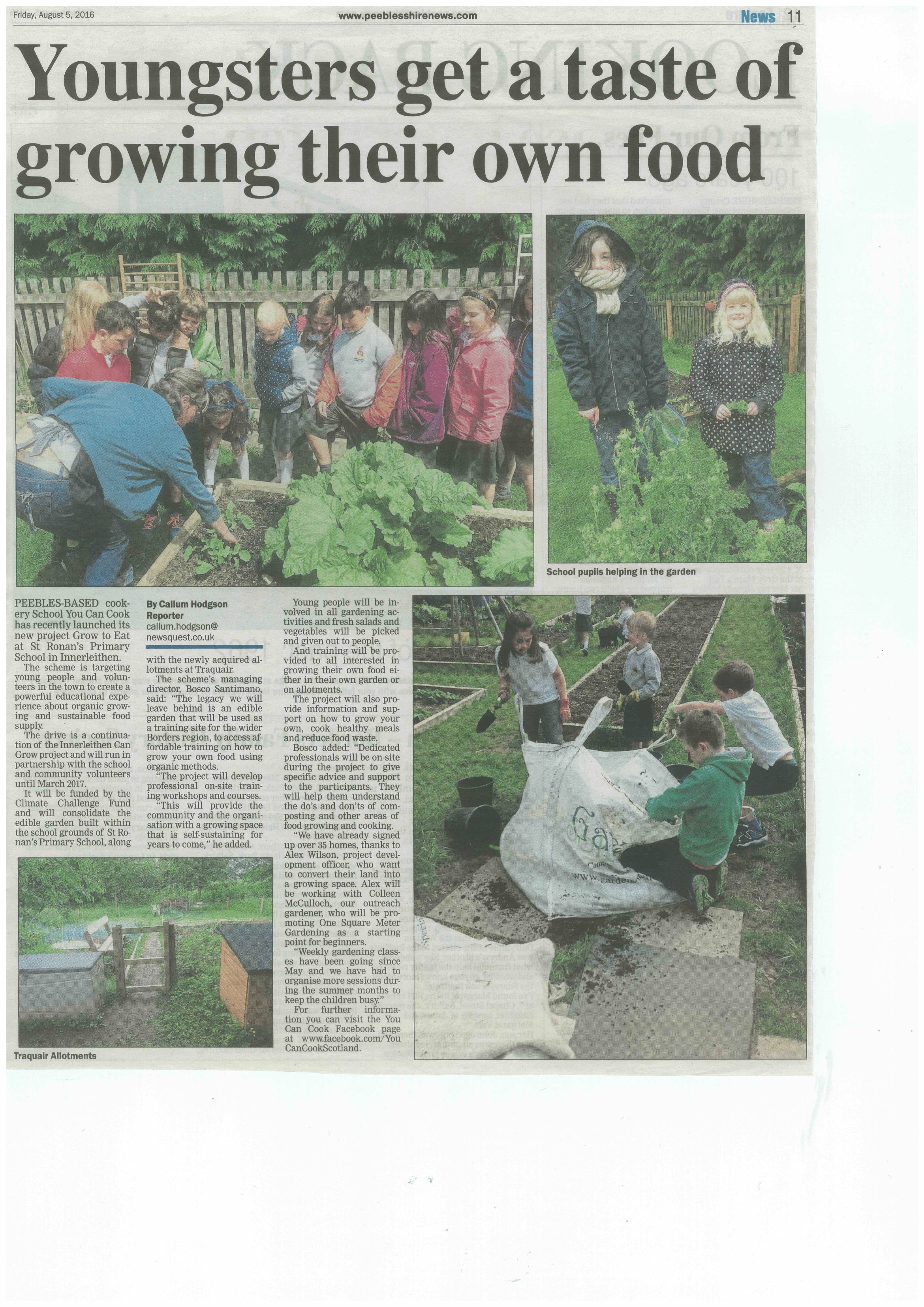 Press Clipping: Youngsters get a taste of growing their own food