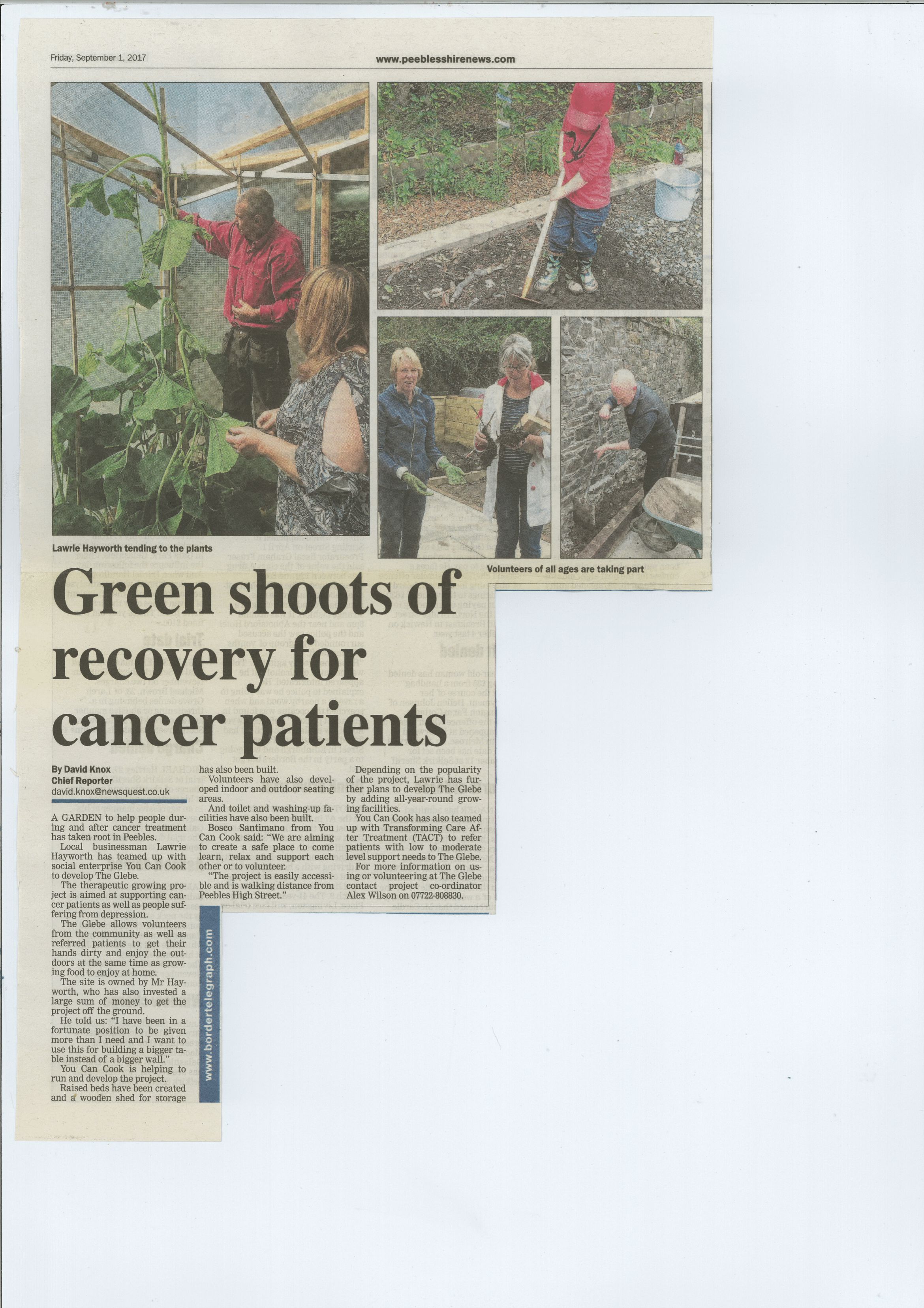 Press Clipping: Green shoots of recovery for cancer patients